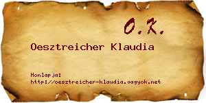 Oesztreicher Klaudia névjegykártya